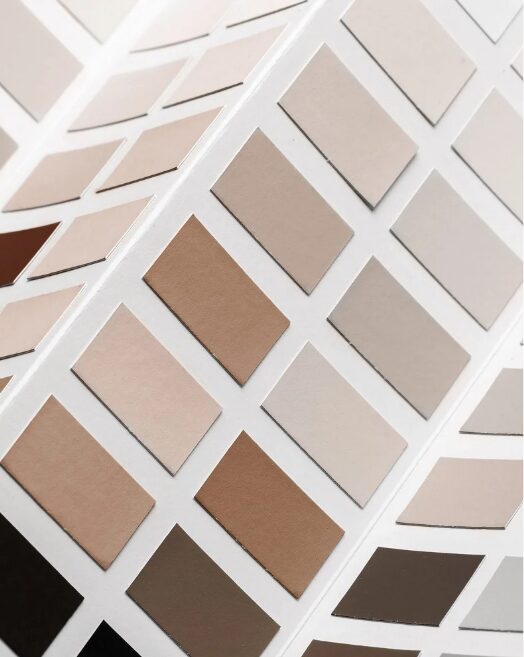 Nuancier de couleurs minérales.