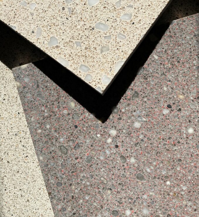 Composition de dalles terrazzo.